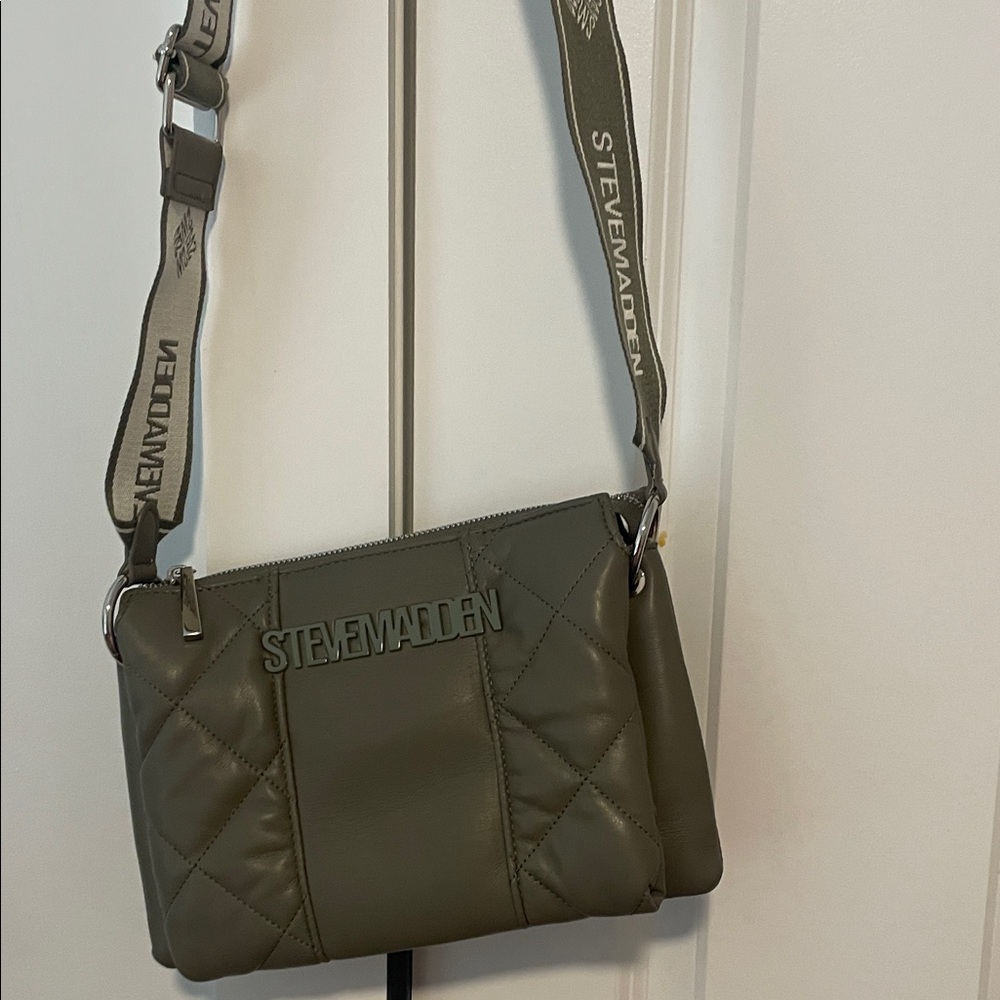 Steve Madden Quilted Olive Crossbody Bag